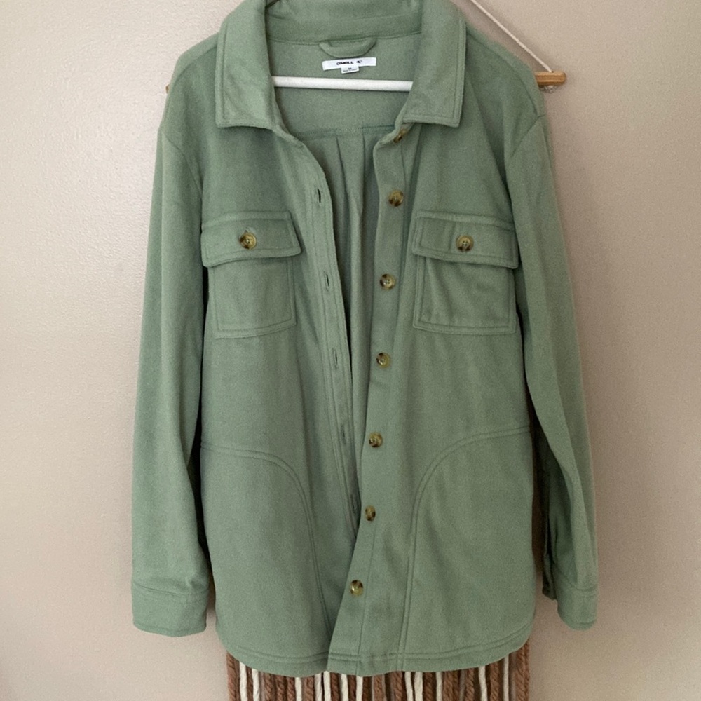 Womens fleece button up shirt